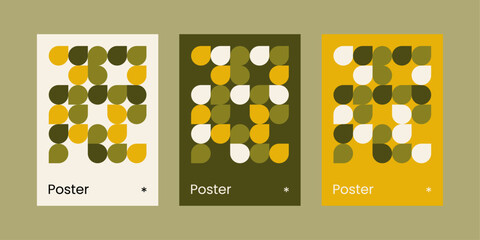 Green and Yellow Circle Geometric Poster