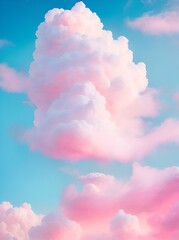 Dreamy clouds, pastel colors, portrait made with Generative AI.
