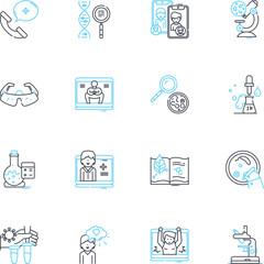 Resilience fortitude linear icons set. Endurance, Grit, Strength, Tenacity, Courage, Perseverance, Determination line vector and concept signs. Overcoming,Persistence,Steadfastness outline