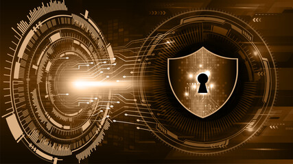 Closed Padlock on digital background, cyber security
