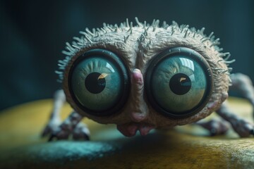 Adorable aerial creature featuring large expressive eyes. Generative AI