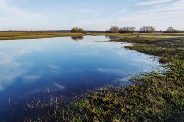 high water on the river Nerl, Bogolyubovo, Russia