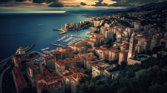 Monaco. Breathtaking travel destination place. Generative AI
