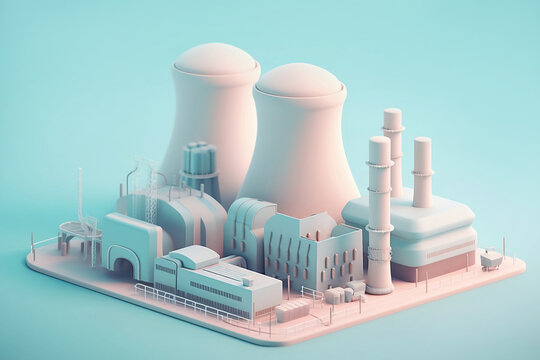 Abstract nuclear power plant model. 
