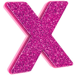 Pink X Font 3D Render