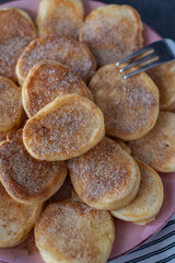 sweet home made cinnamon pancakes for breakfast