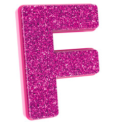 Pink F Font 3D Render