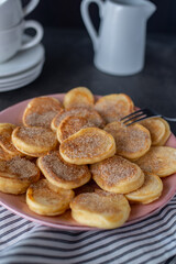 sweet home made cinnamon pancakes for breakfast