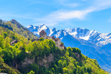 Medieval castle in Vaduz, Liechtenstein, Europe - obrazy, fototapety, plakaty
