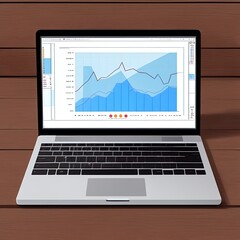 laptop with graph on screen