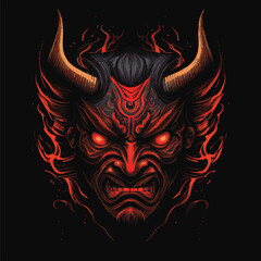 ILLUSTRATION HANNYA DEMON ONI VECTOR