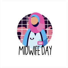 vector design International midwives day illustration flat design
