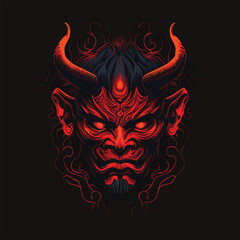ILLUSTRATION HANNYA DEMON ONI VECTOR