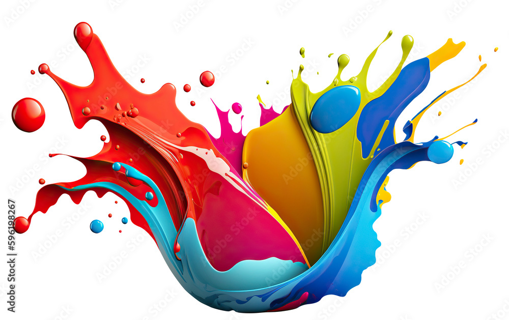 Canvas Prints colorful paint splash. rainbow colors. isolated design element on the transparent background. genera