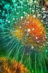 microscopic view of yeast candida auris, generative ai