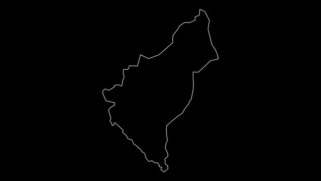 Dosso region map of Niger outline animation