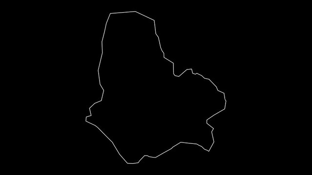 Maradi region map of Niger outline animation