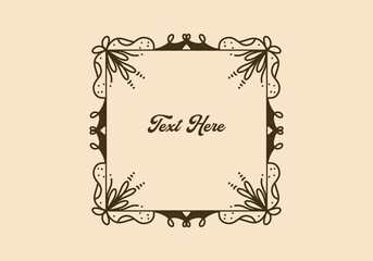 Vintage frame design for invitation card or flyer