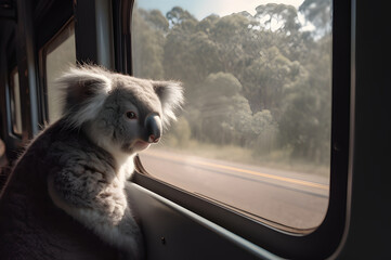 Animals on Holiday Collection: Koala on the Train