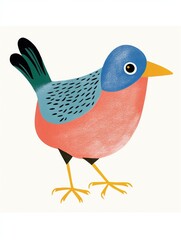 A cute bird illustration. Generative Ai