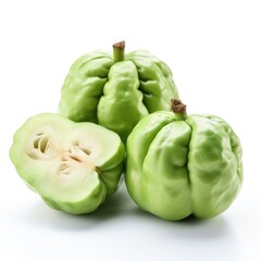 Naklejka premium Chayote Isolated on White. Generative AI