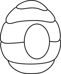 bright vector illustration of a bee hive, a bee house, a honey apiary, a wild hive, doodle and sketch