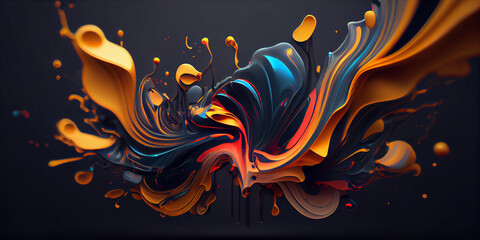 Acrylic colors colorful smoke on abstract background. Generative AI.