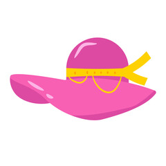 Beach hat Flat. Vector Illustration	