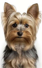 Yorkshire Terrier Dog isolated on white background, Generate by AI