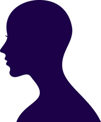 Young Woman Profile. Girl silhouette face. Elegant logo.