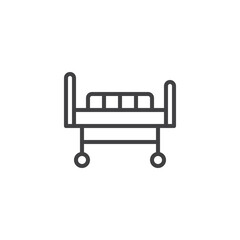 Hospital bed line icon