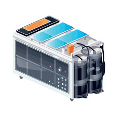 Modern machinery in a factory producing containers