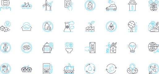 Alternative fuels linear icons set. Biofuels, Ethanol, Biodiesel, Hydrogen, Methanol, Propane, Biogas line vector and concept signs. Synfuel,Wind,Solar outline illustrations