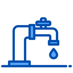 Faucet blue outline icon