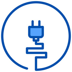 Plug blue outline icon