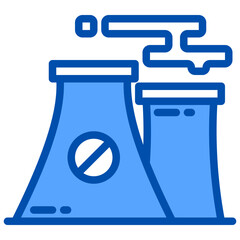 Nuclear blue outline icon