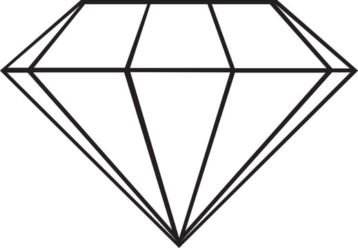 Diamond, brilliant gem. Jewelry, gift, game concept. Icon in flat minimalistic style. Vector