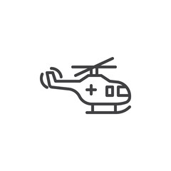 Obraz na płótnie Canvas Medical helicopter line icon