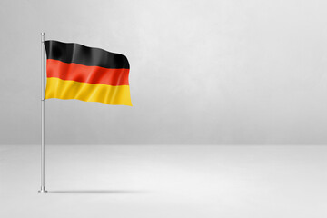 German flag isolated on white concrete wall background