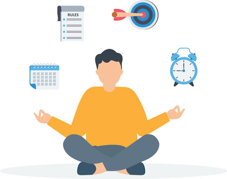 Self discipline, professionalism to finish work or achieve a goal before deadline, time management, productivity to reach a target in a timely manner concept, business management concept

