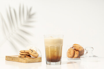 Cold drink for refreshing - ice coffee. Fresh summer drink