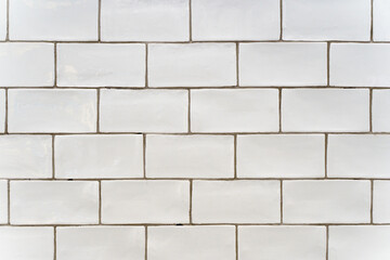 White ceramic tiles background. Vintage white tile for interior design bath or kitchen.