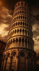 Leaning Tower. Pisa. Breathtaking travel destination place. Generative AI