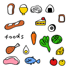 いろいろな食べ物のイラスト