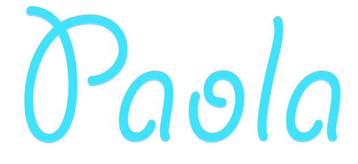 Paola - light blue color - female name - sparkles - ideal for websites, emails, presentations, greetings, banners, cards, books, t-shirt, sweatshirt, prints
