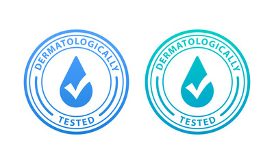 Dermatological vector icon template. Suitable for product label. Dermatological test and clinically tested by a dermatologist badge for allergy-free packaging and a healthy. Vector illustration