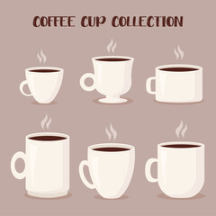 Delicious coffee cup collection. Drink vector illustration design. Cup Icon.