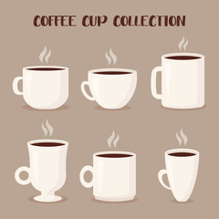 Delicious coffee cup collection. Drink vector illustration design. Cup Icon.