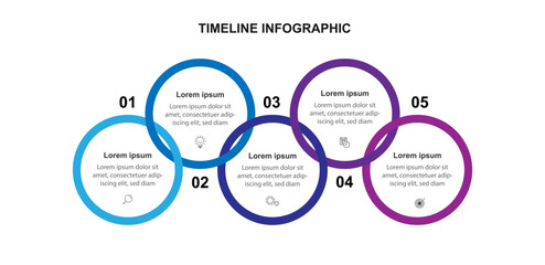 Infographic template vector with five step concept