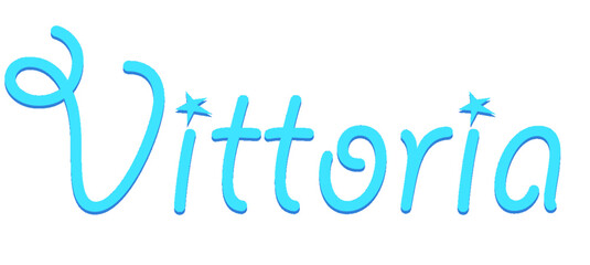 Vittoria - light blue color - female name - sparkles - ideal for websites, emails, presentations, greetings, banners, cards, books, t-shirt, sweatshirt, prints
